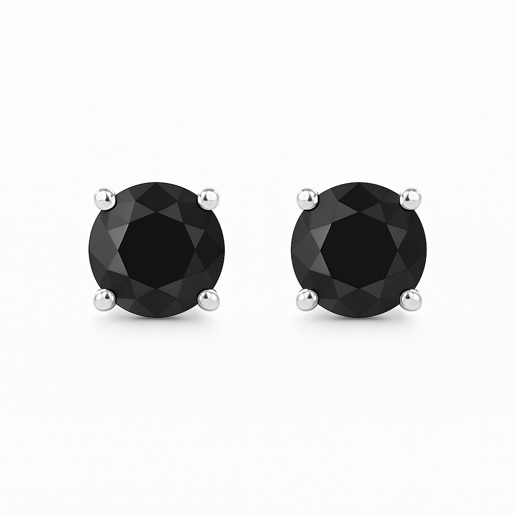 0.20 CT Black Diamond Studs in 18K Gold