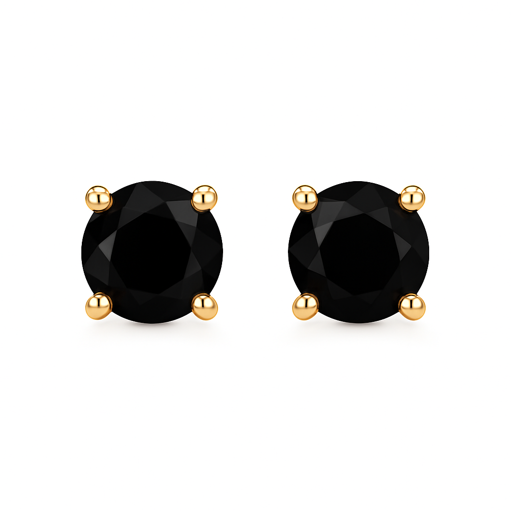 0.20 CT Black Diamond Studs in 18K Gold