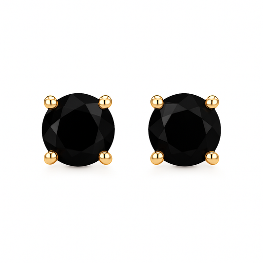 0.20 CT Black Diamond Studs in 18K Gold