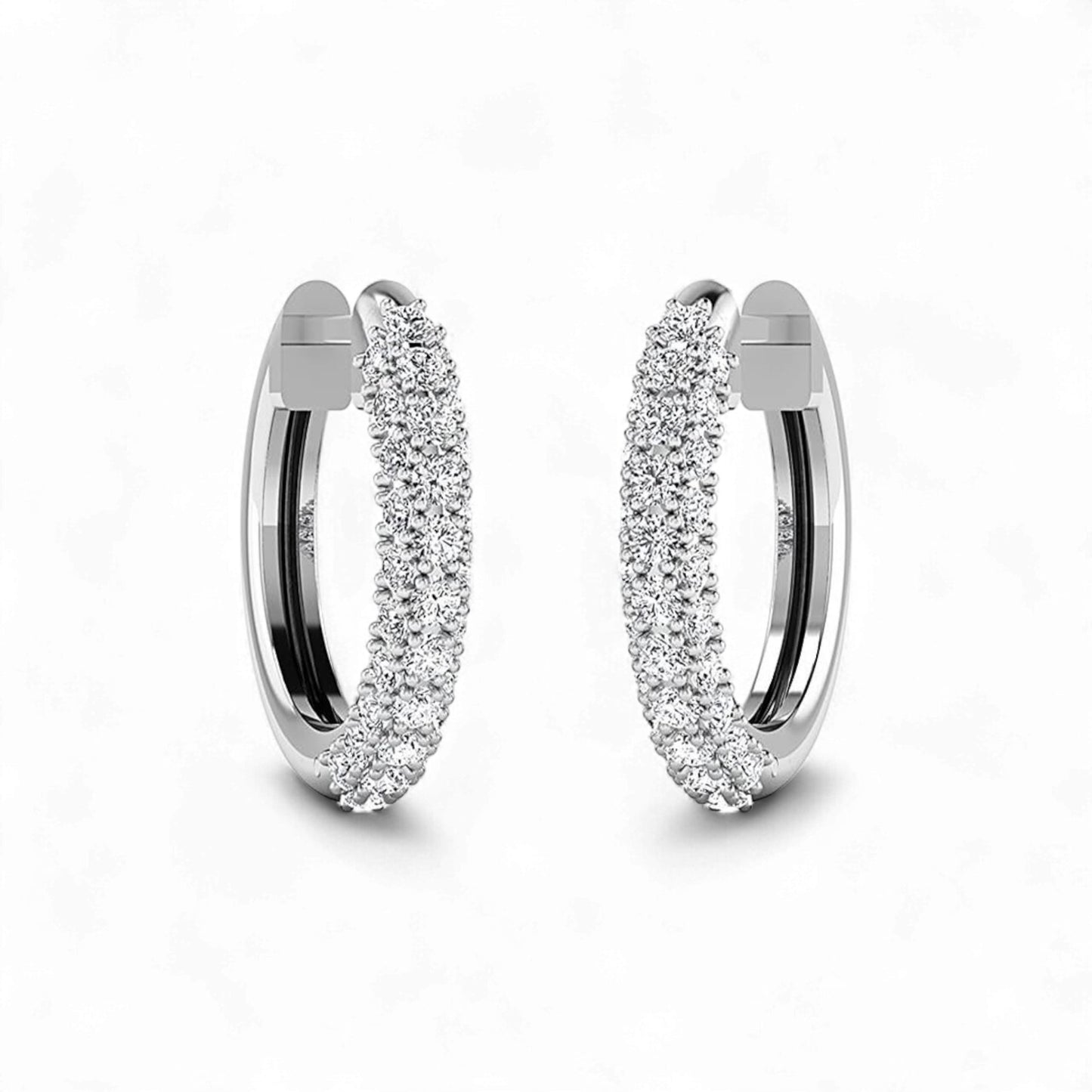 Nadine Diamond Hoop Earrings in 18KT Gold