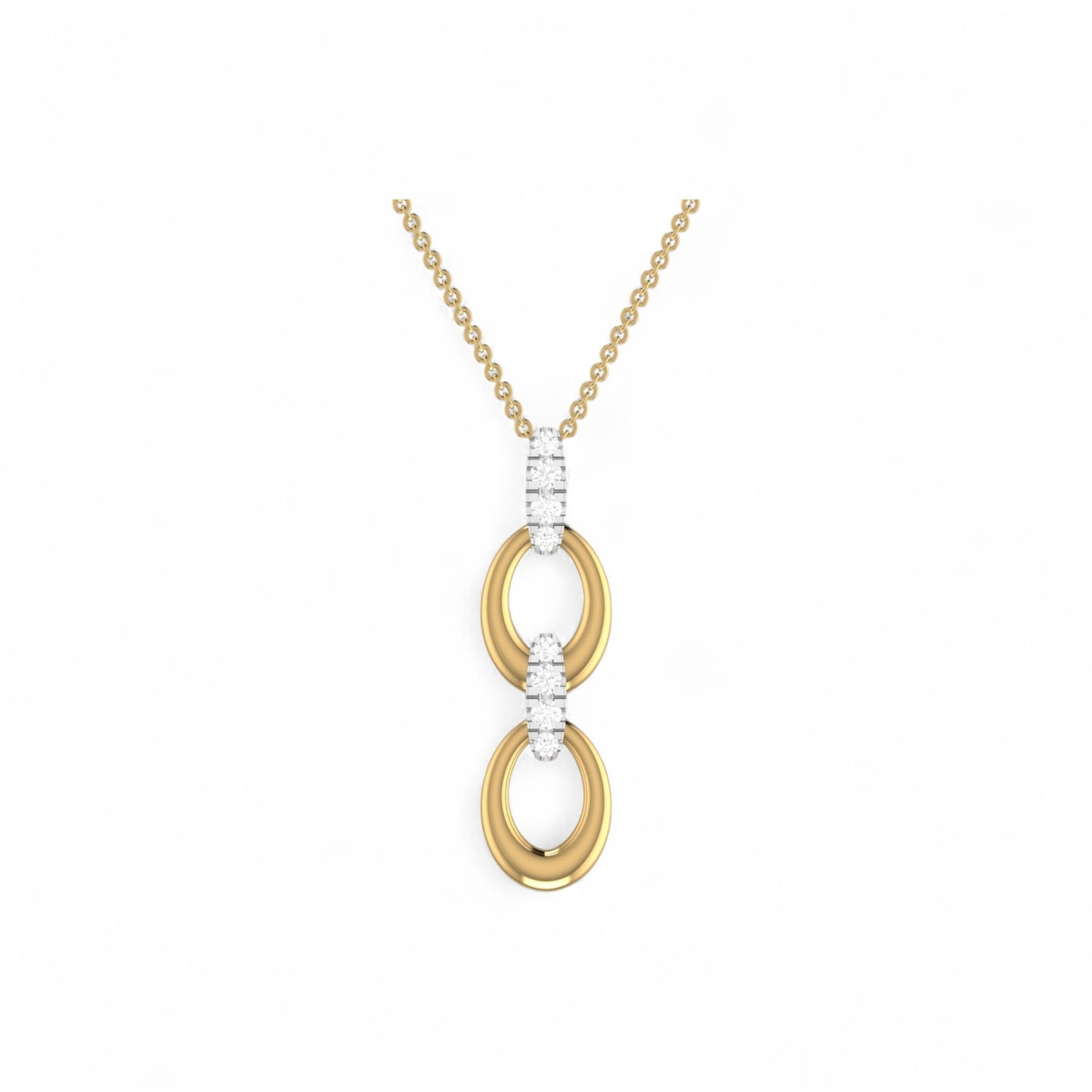 Joan Vertical Diamond Necklace in 18KT Gold