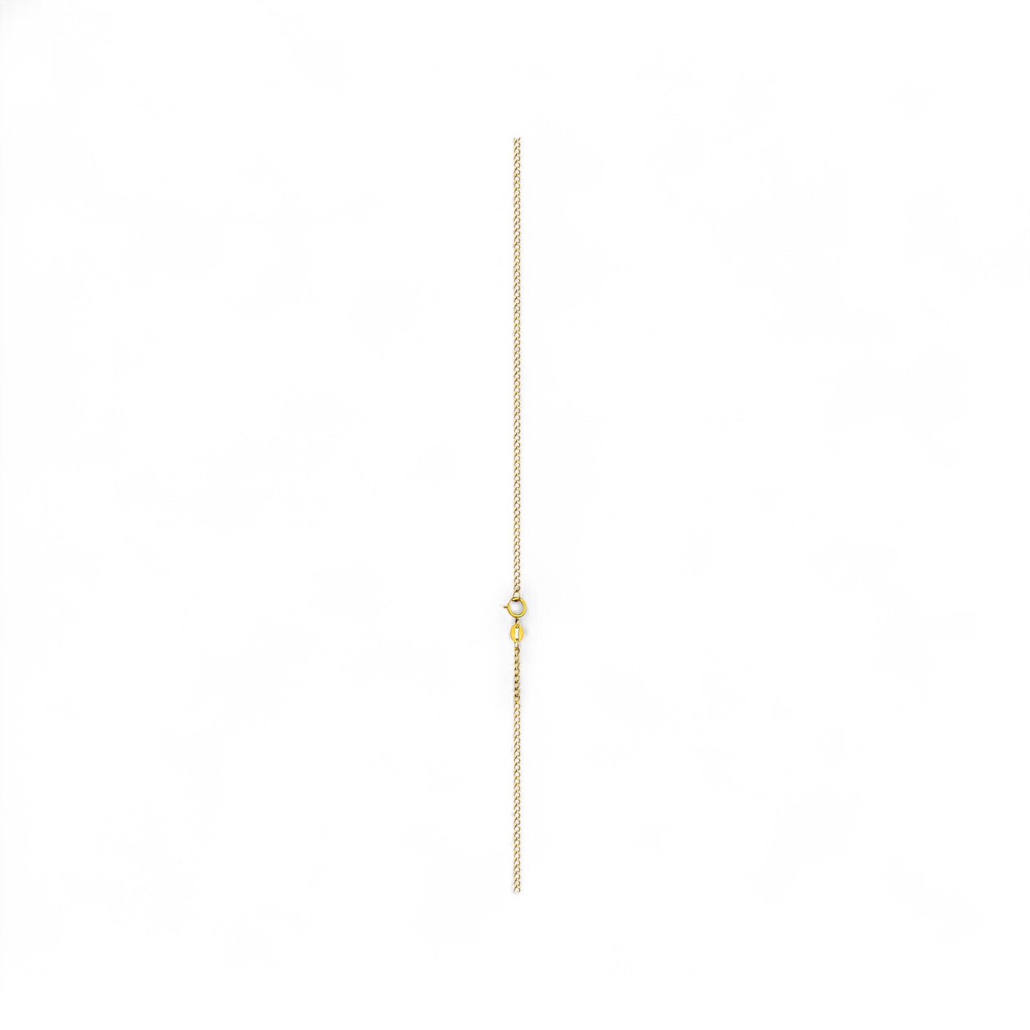 Gold necklace chain on a white background