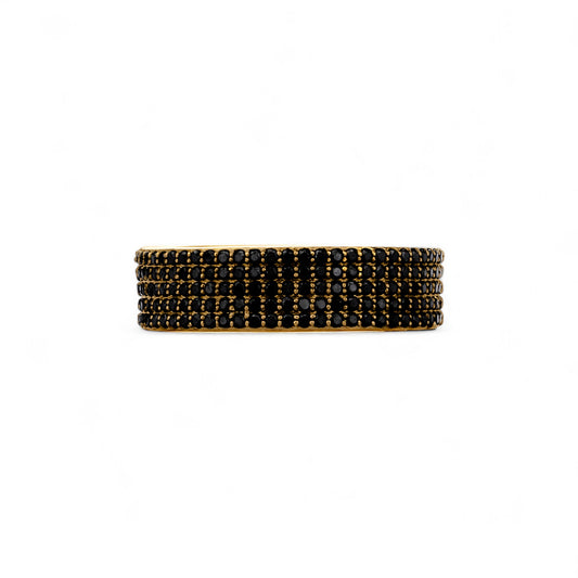 360 Black Diamond Band in 18K Gold