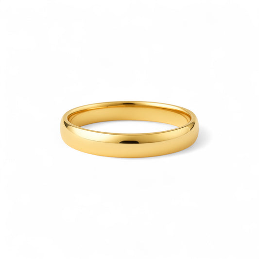 Gold ring on a white background