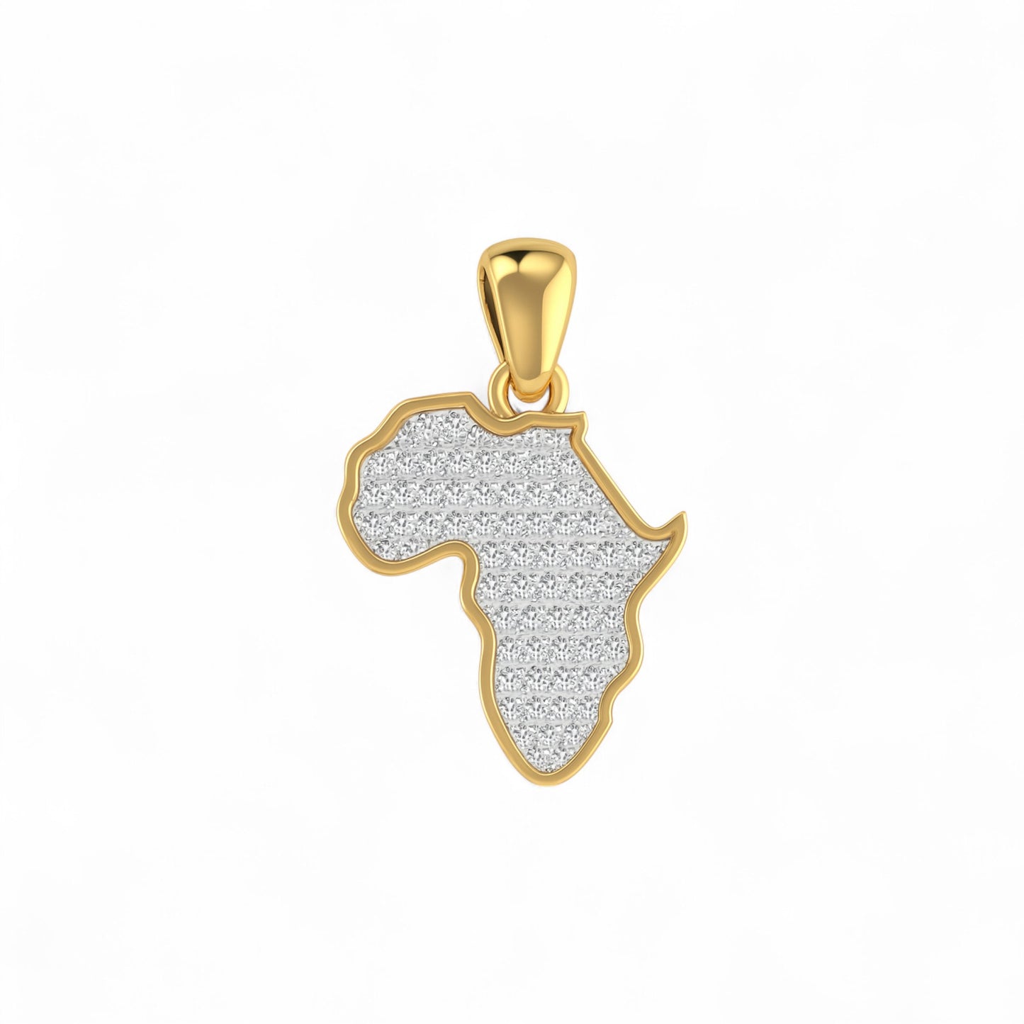 African Heritage Map Diamond Pendant in 18KT Gold