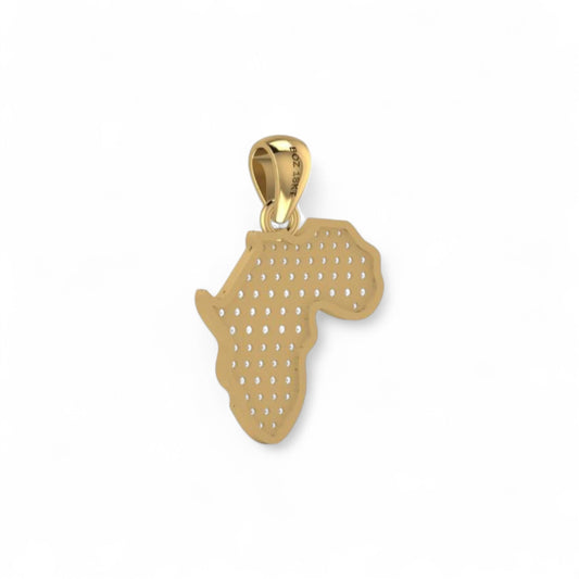 African Heritage Map Diamond Pendant in 18KT Gold