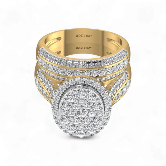 Amanda Round Cut Diamond Bridal Set in 18KT Gold