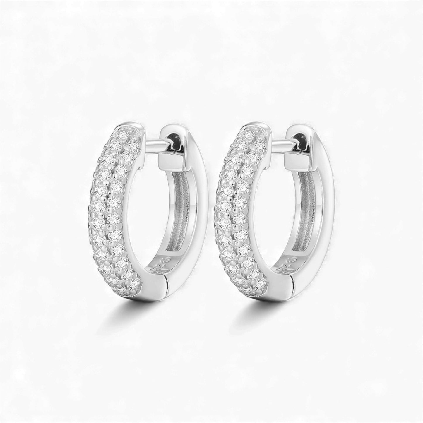 Ari Moissanite Hoop Earrings in 925 Sterling Silver