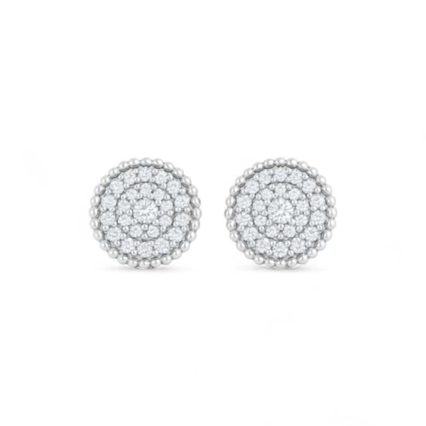 Ava Mini Natural Diamond Studs in 18KT gold with round brilliant diamonds, 0.188ct VVS clarity, classic and elegant design.