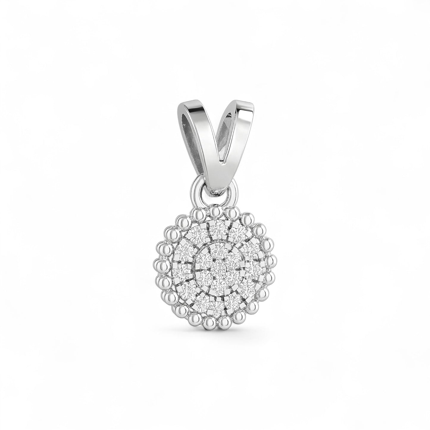 Ava Round Natural Diamond Pendant in 18KT Gold