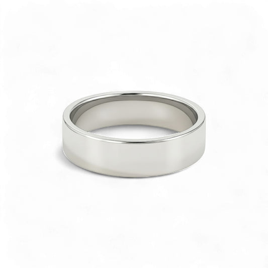 Silver ring on a white background