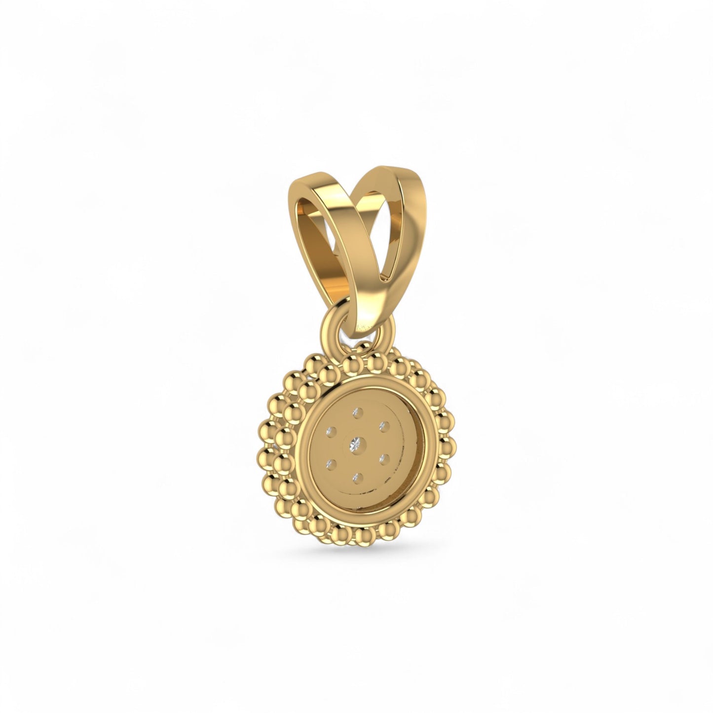 Ava Round Natural Diamond Pendant in 18KT Gold