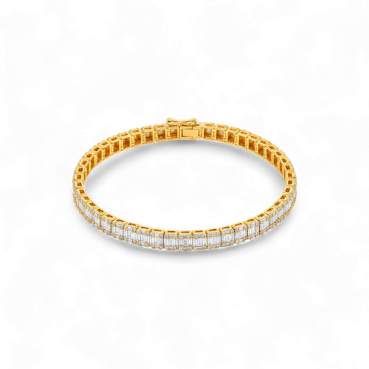 Baguette Cut Diamond Bracelets in 18KT Gold