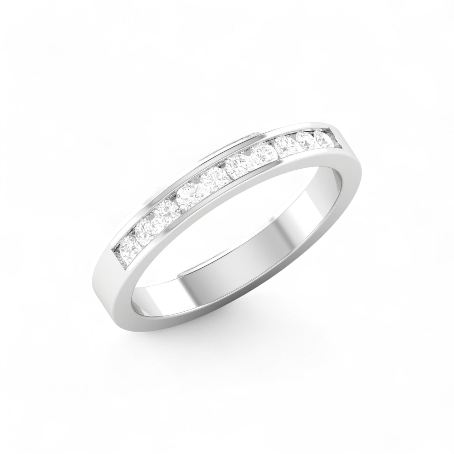 Channel Diamond Band in 18KT Gold