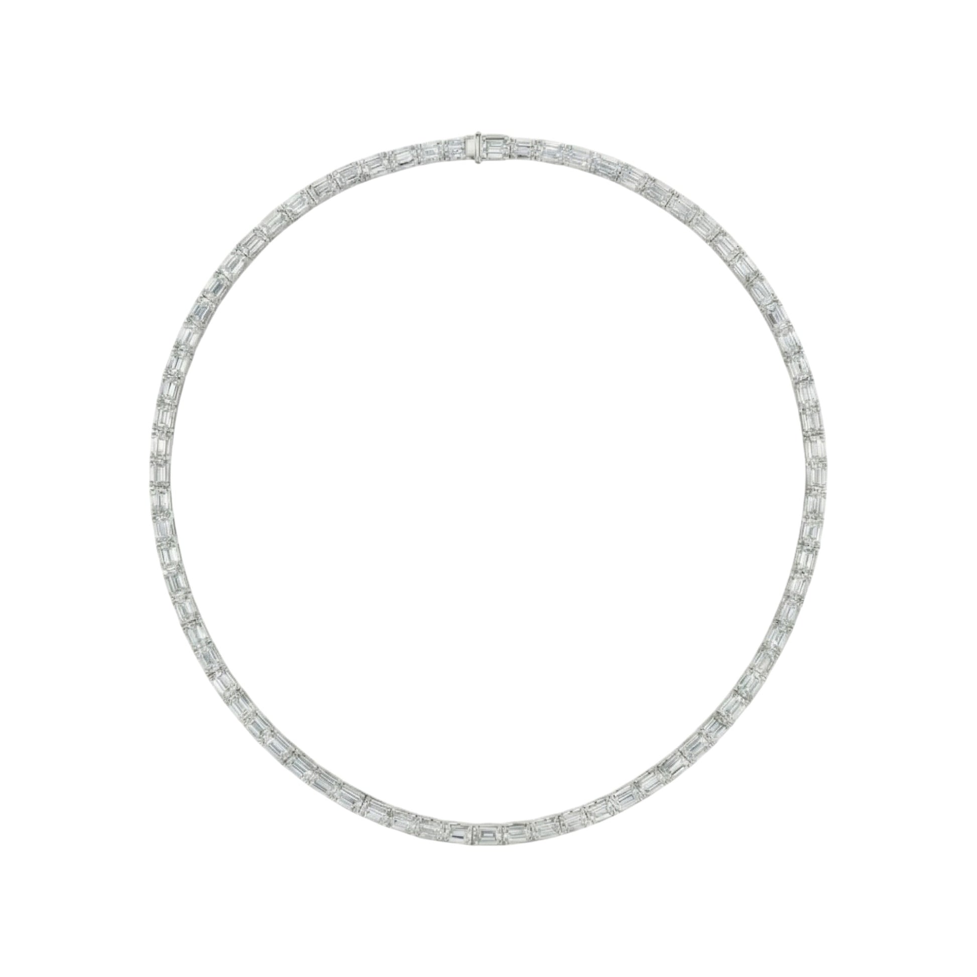 Silver necklace on a white background