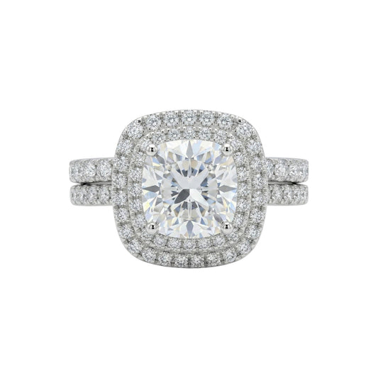 Chrissy round Cut Lab Grown Diamond Bride Set in Platinum