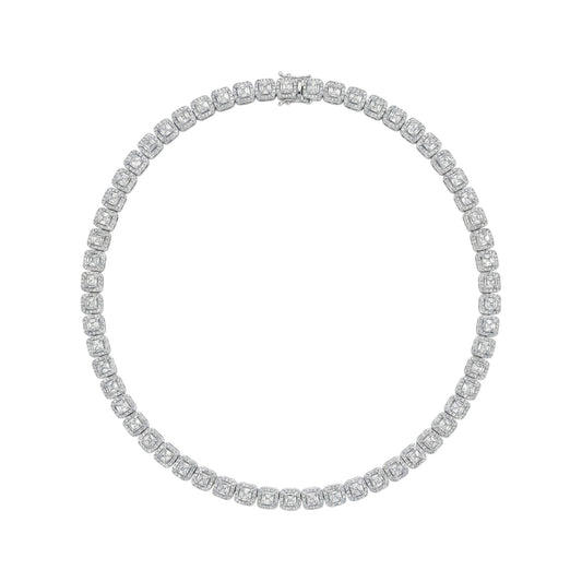 Diamond necklace on a white background