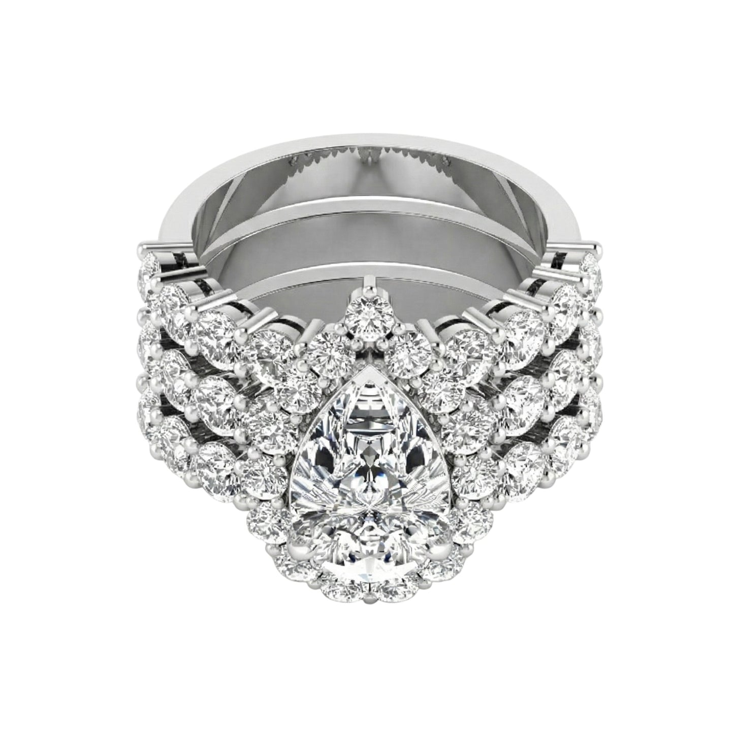Luna 3 Stack Moissanite Set in 18K Gold