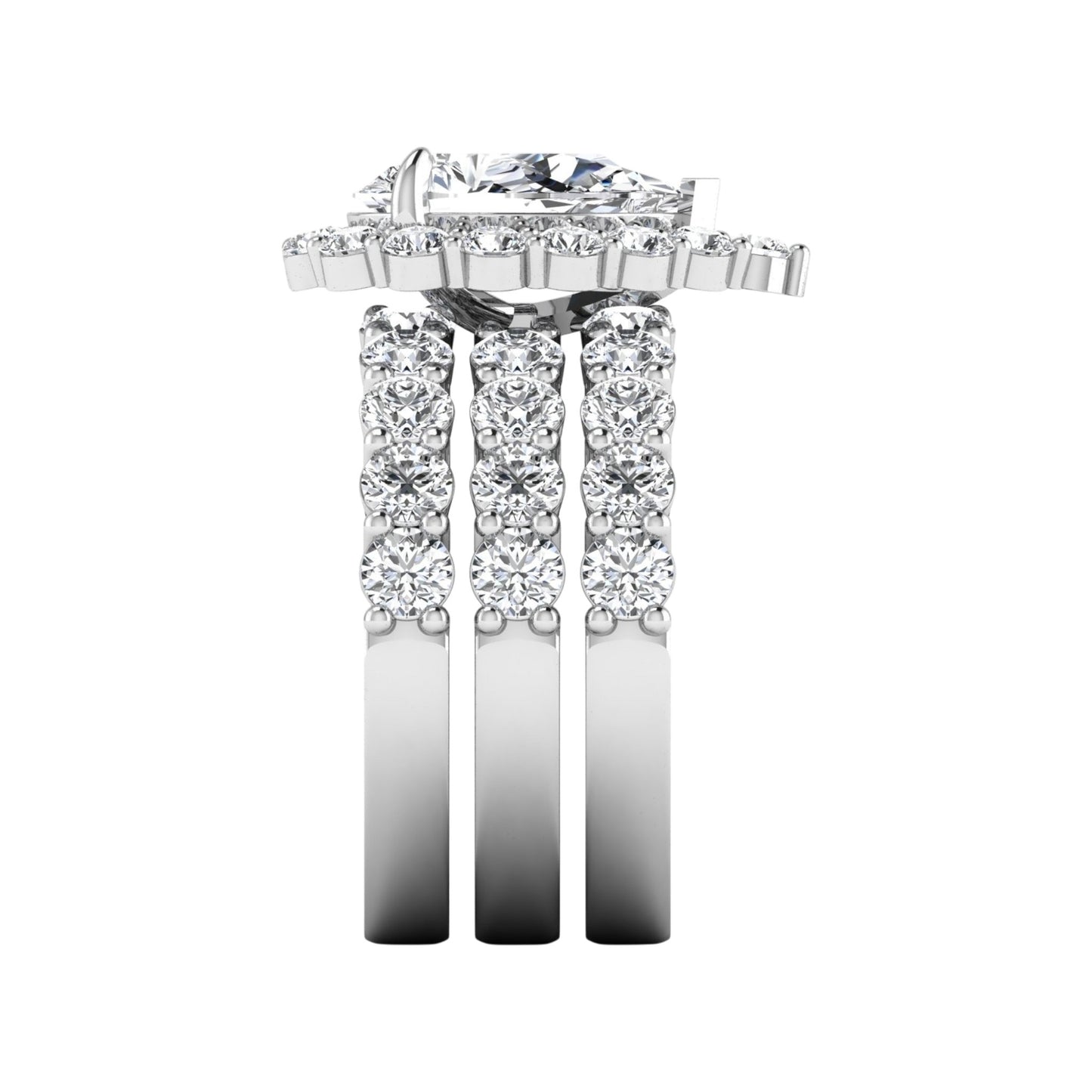 Luna 3 Stack Moissanite Set in 18K Gold
