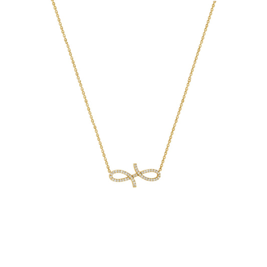 Oiza Infinie Pave Diamond Necklace in 18KT Gold