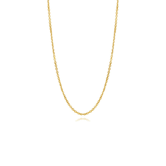 Gold chain necklace on a white background
