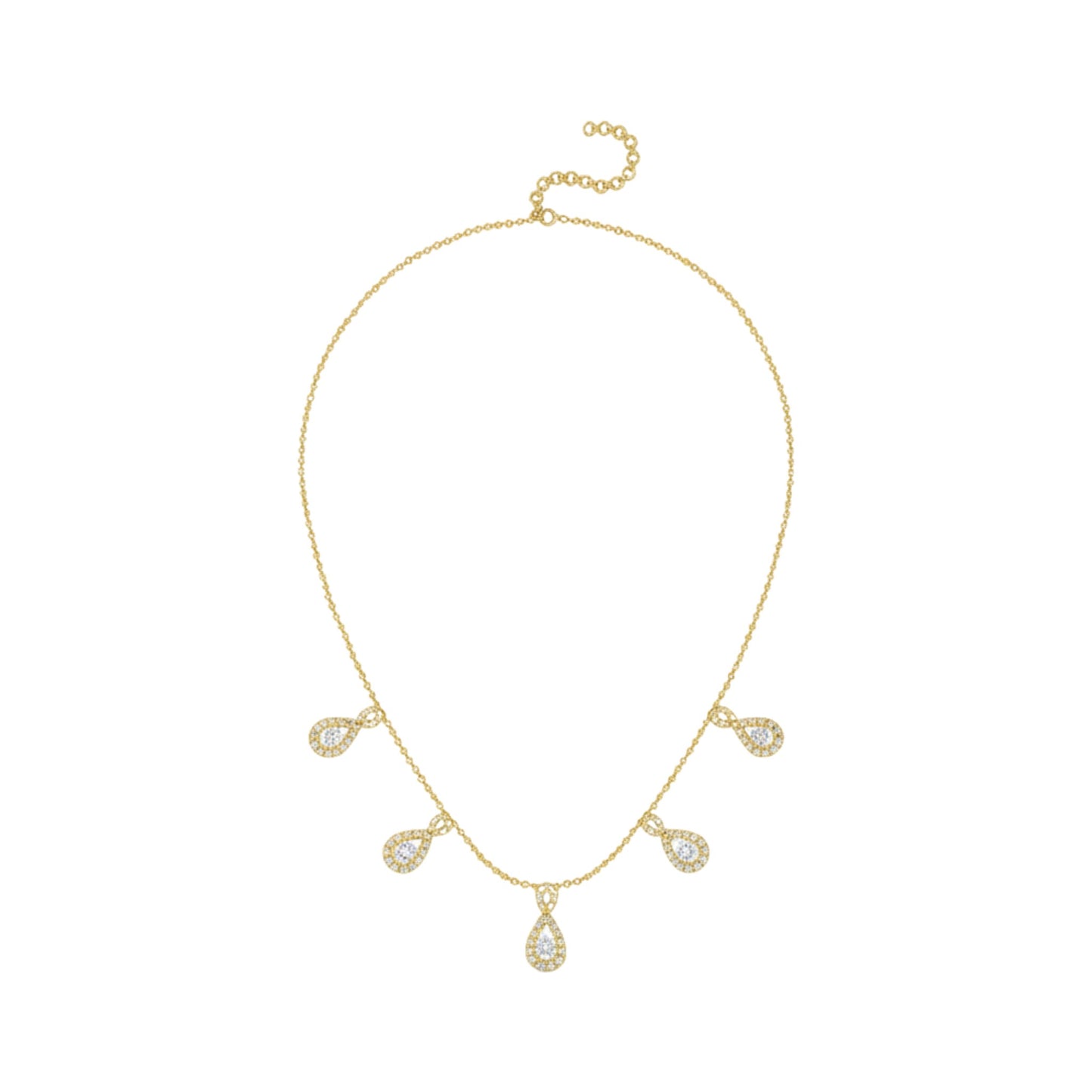 Five Charm Twinkle Infinie Diamond Necklace in 18KT Gold