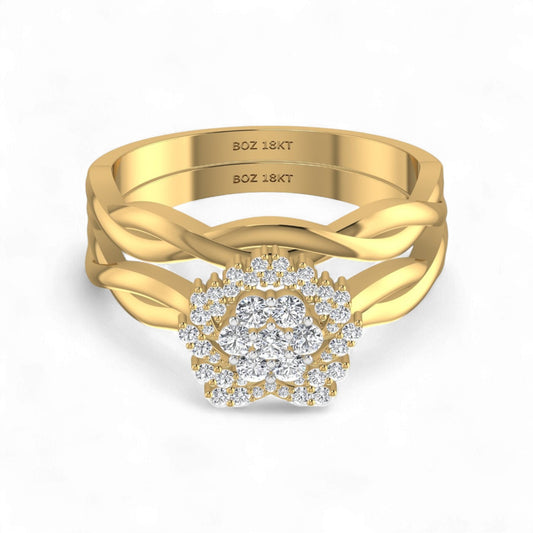 BOZ Forever Natural Diamond Bride Set in 18KT Gold
