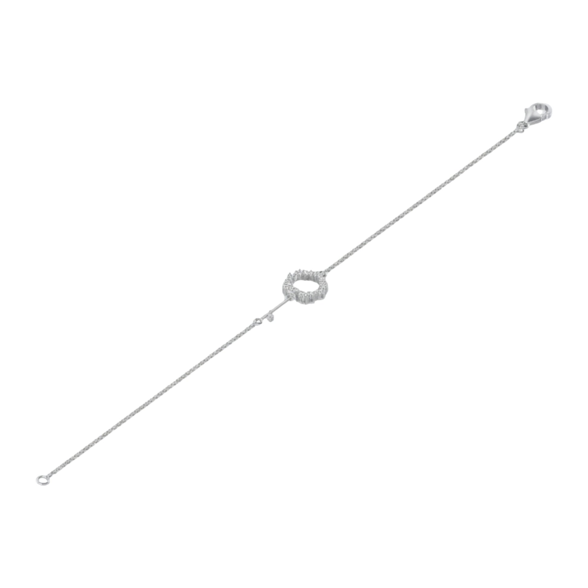 Silver bracelet on a white background