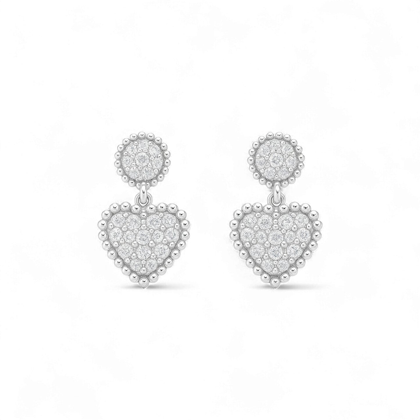 Ava Heart Drop Diamond Earring in 18K Gold
