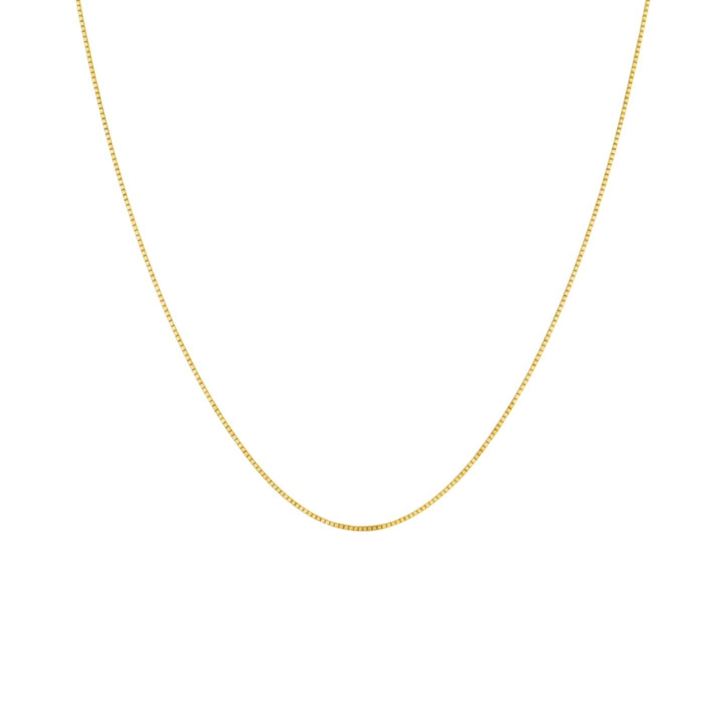Gold chain necklace on a white background
