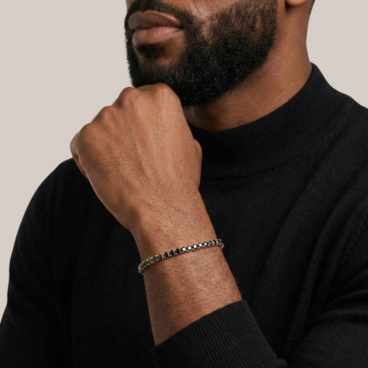 6.60CT Black Moissanite Bracelet in 18KT Gold