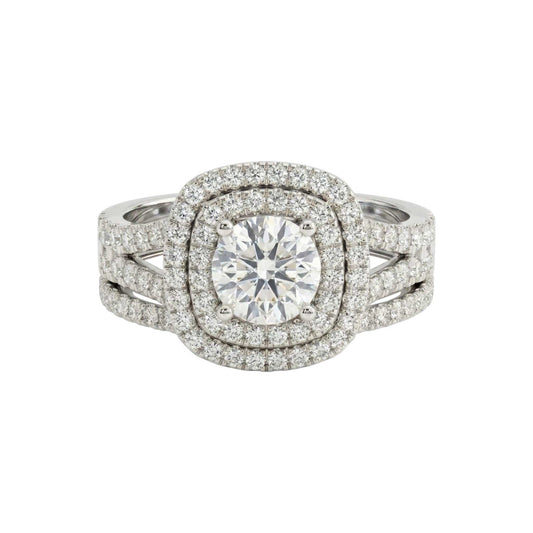 Diamond ring with a white background
