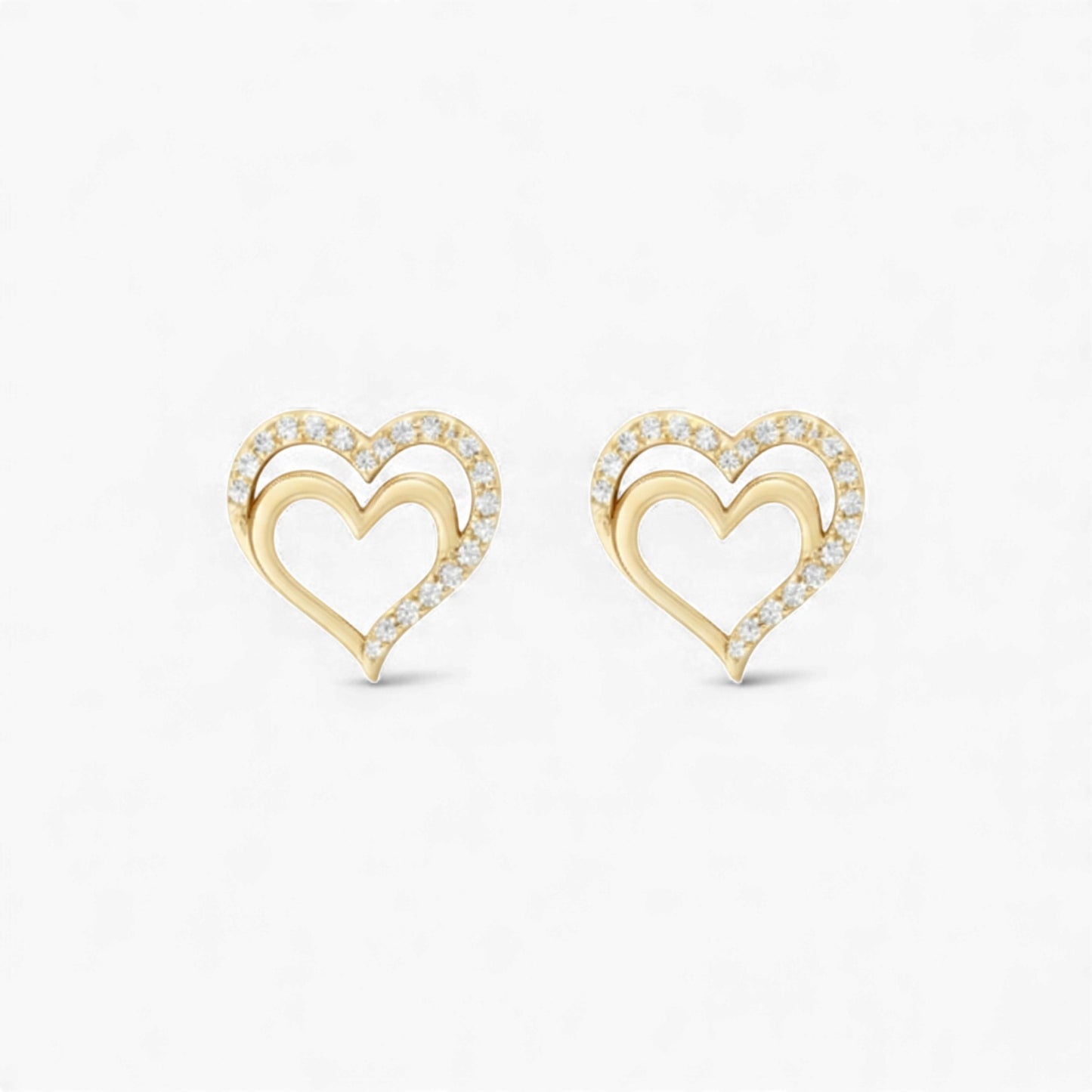Graceful Heart Studs in 18KT Gold