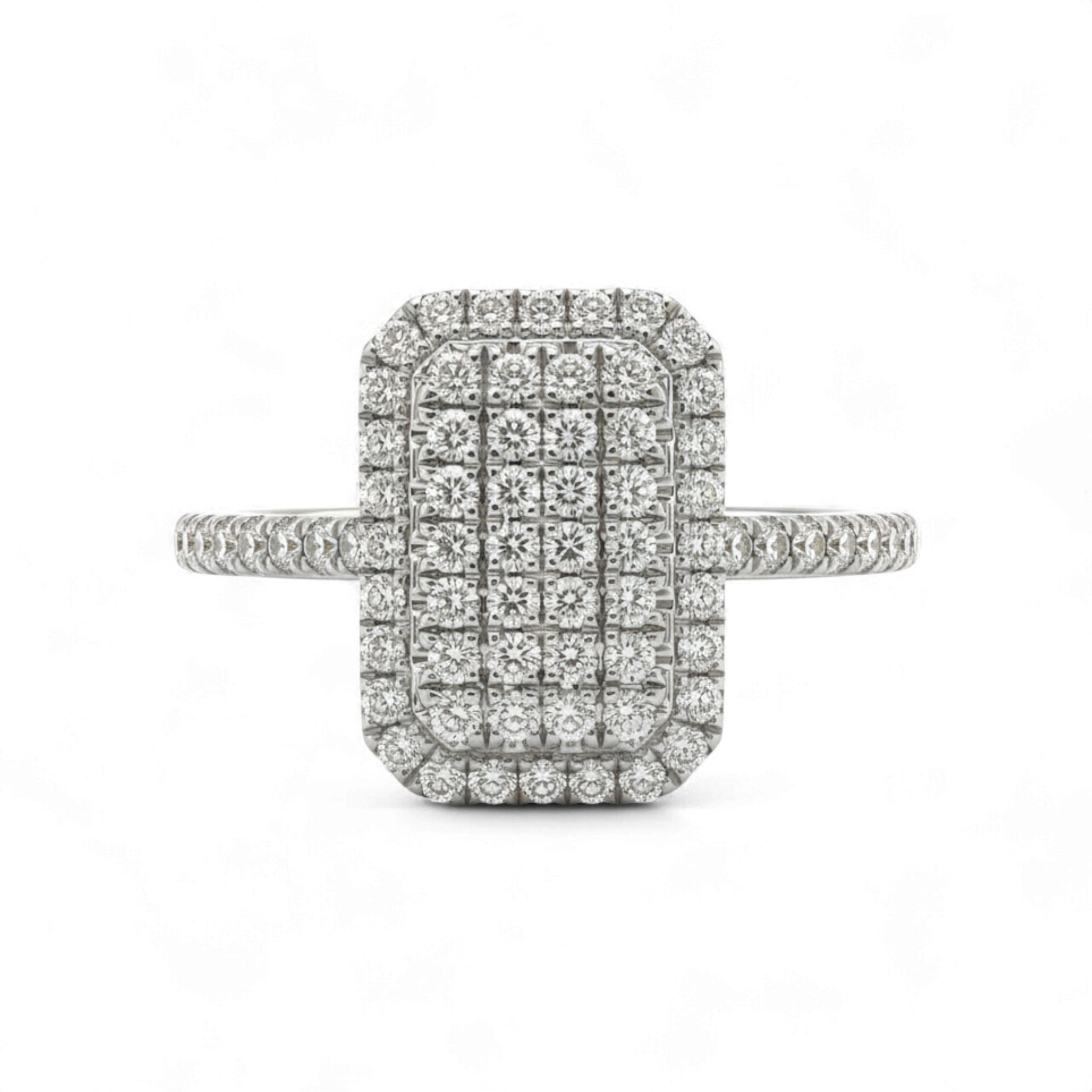 Diamond ring with a white background