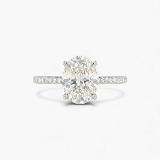 Diamond ring with a white background