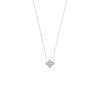 Silver necklace with a butterfly-shaped pendant on a white background