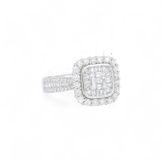 Reem Square Baguette Cut Ring in 18K Gold