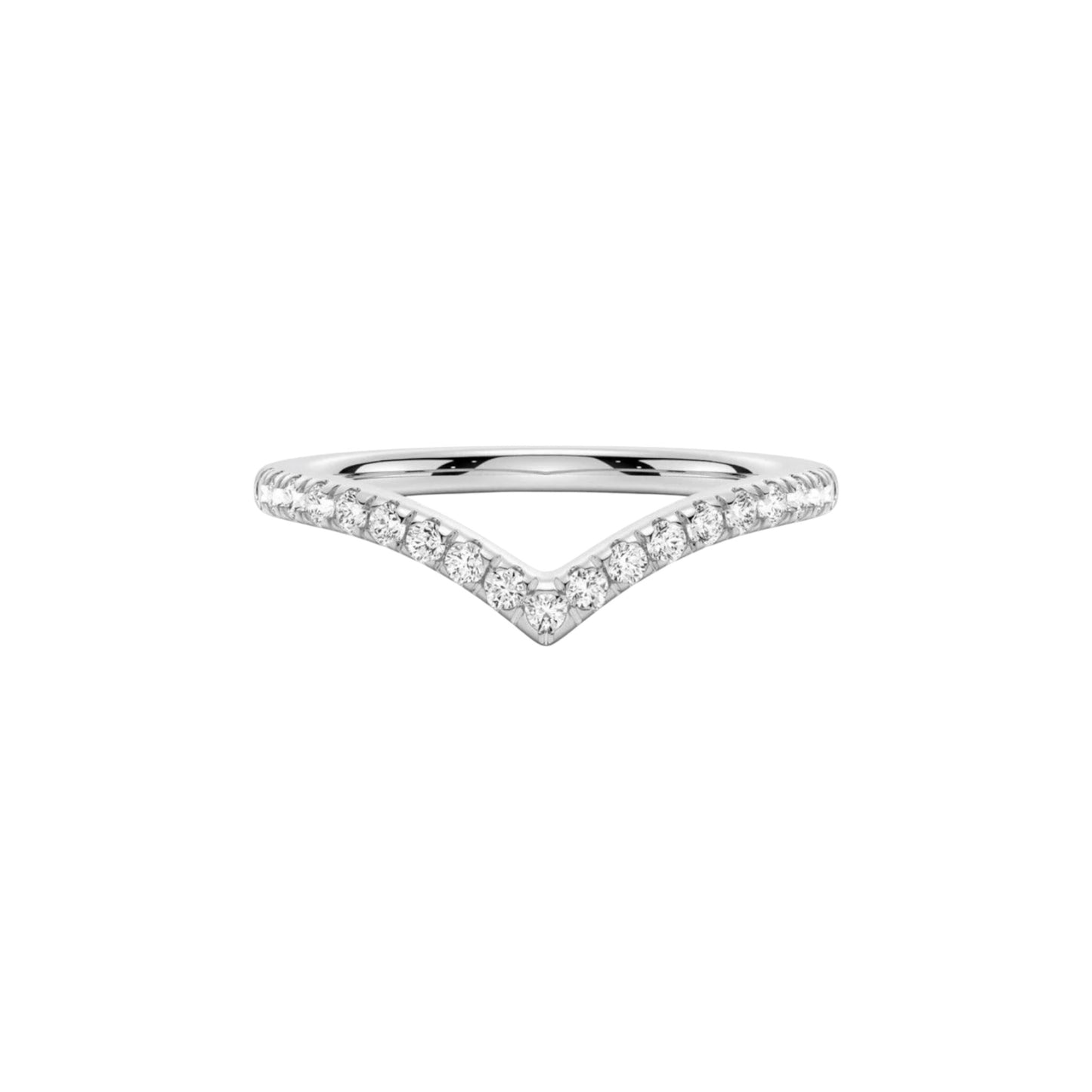 Wishbone Curve Moissanite Band in 18K Gold