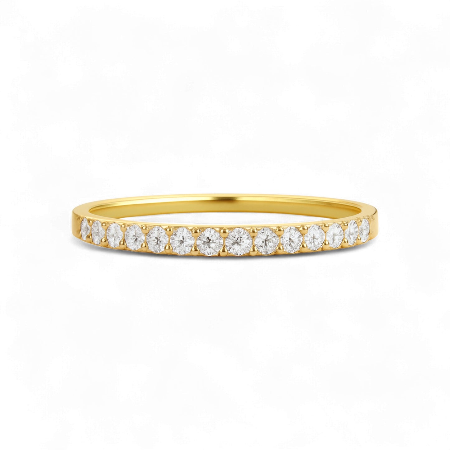 1.5MM Pave Natural Diamond Band in 18KT Gold