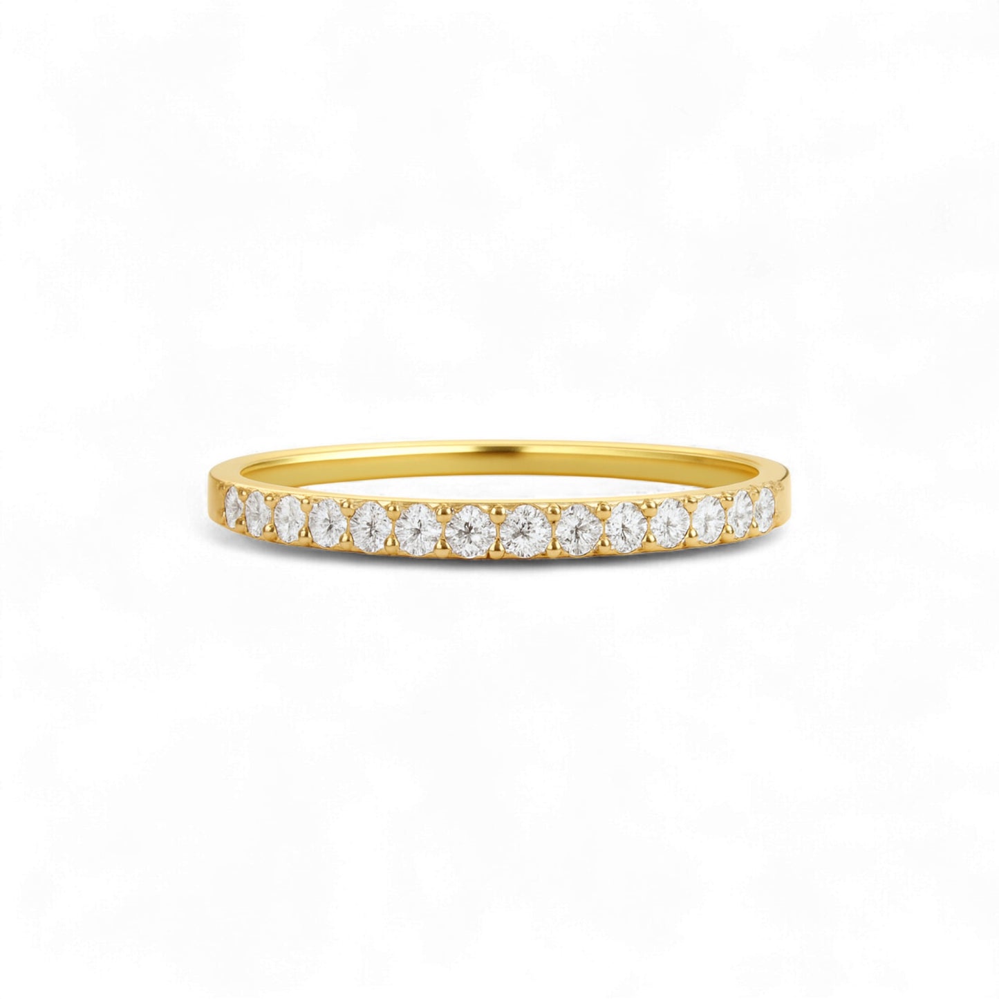 1.5MM Pave Eternity CZ Band in 10KT Gold