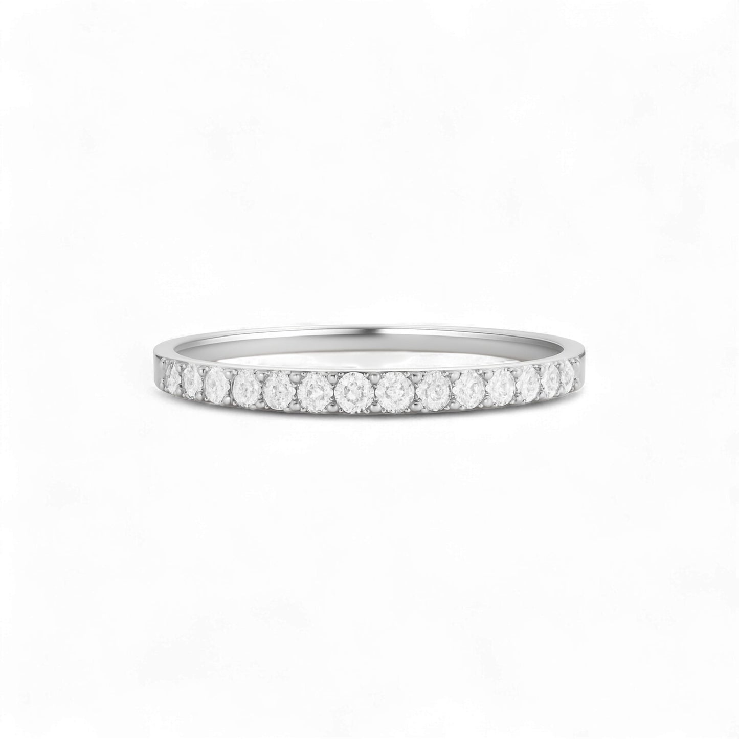 1.5MM Pave Eternity CZ Band in 10KT Gold