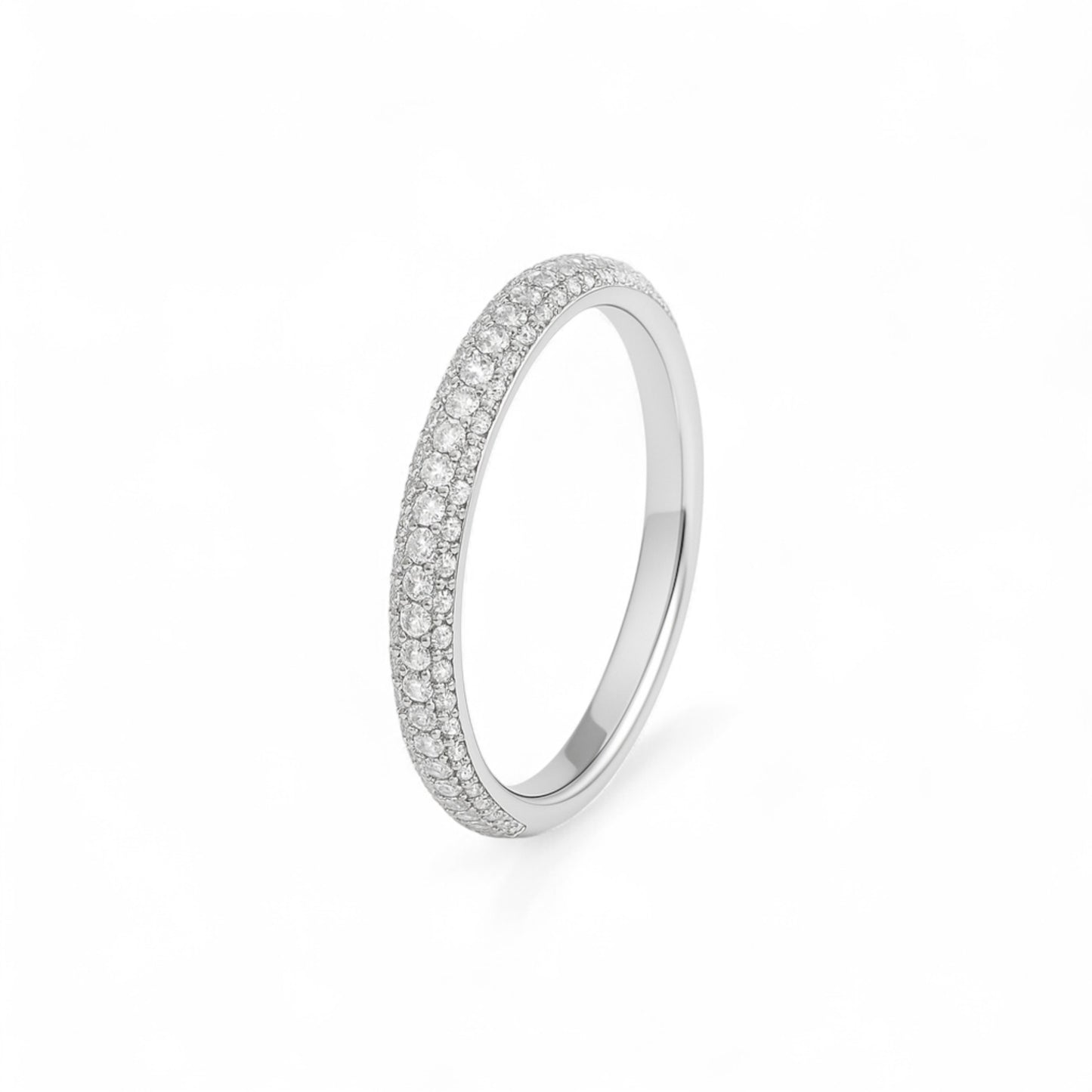 3D Diamond Pave Band in 18K Gold