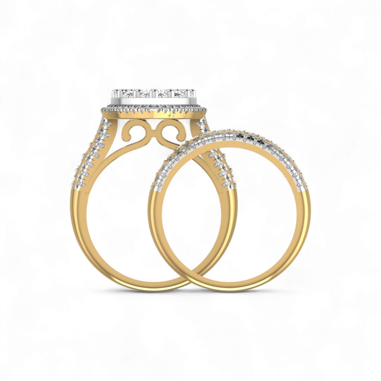 Amanda Pear Cut Diamond Bride Set in 18KT Gold
