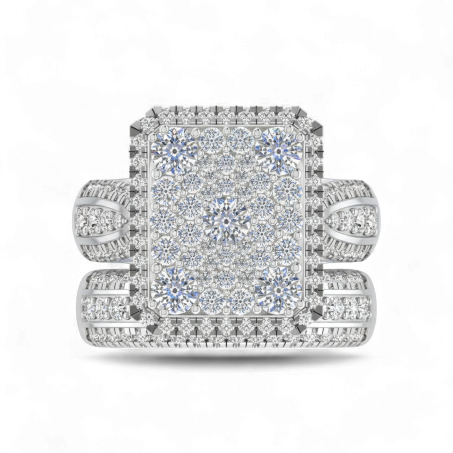 Diamond ring with a white background
