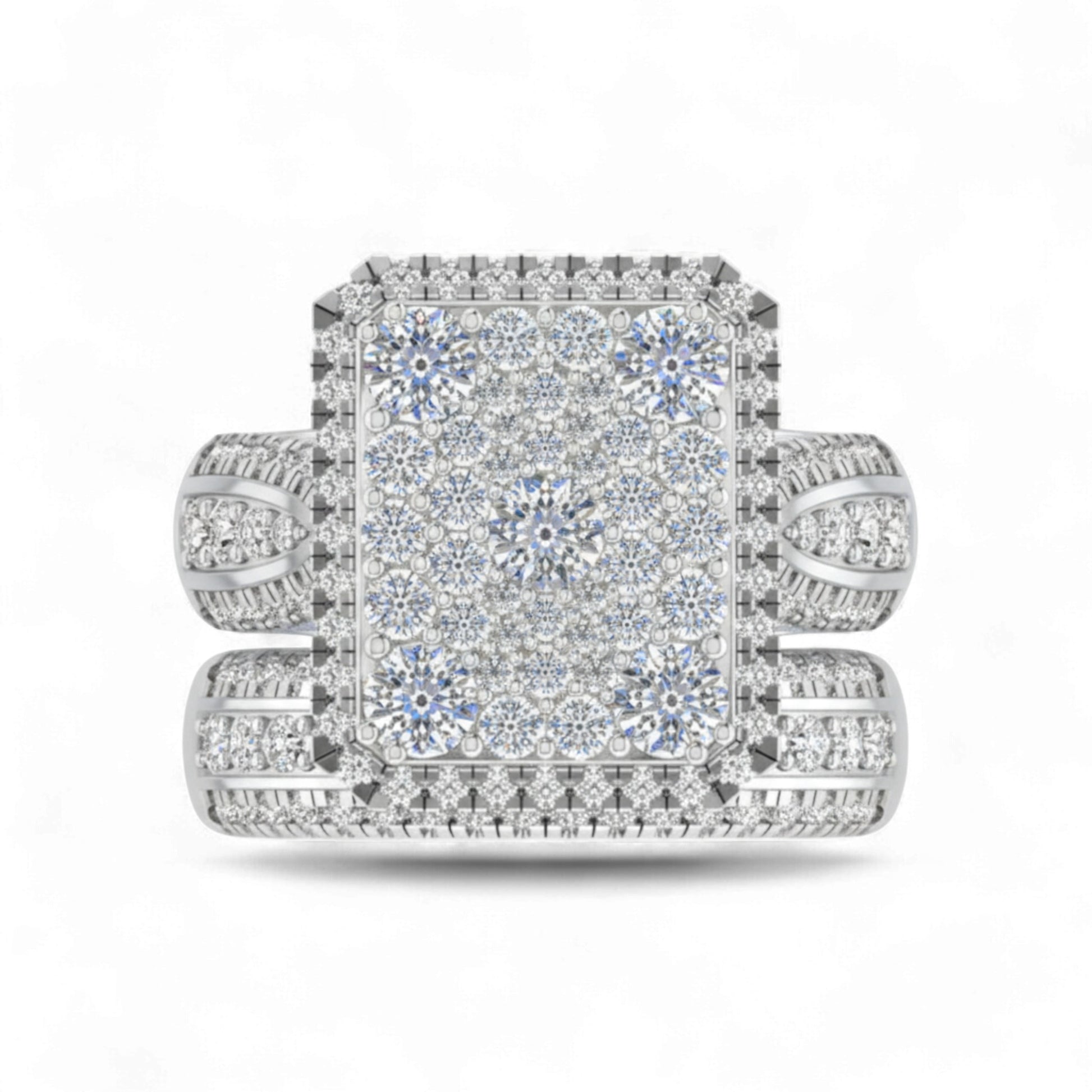 Diamond ring with a white background