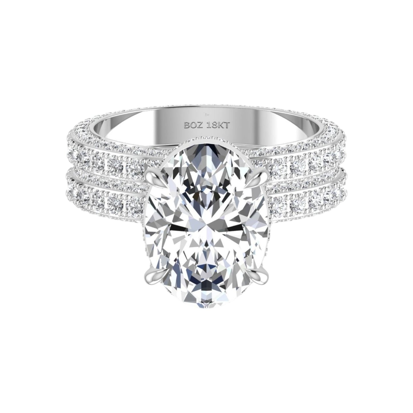Amina Oval Cut Diamond Bride Set in 18KT Gold
