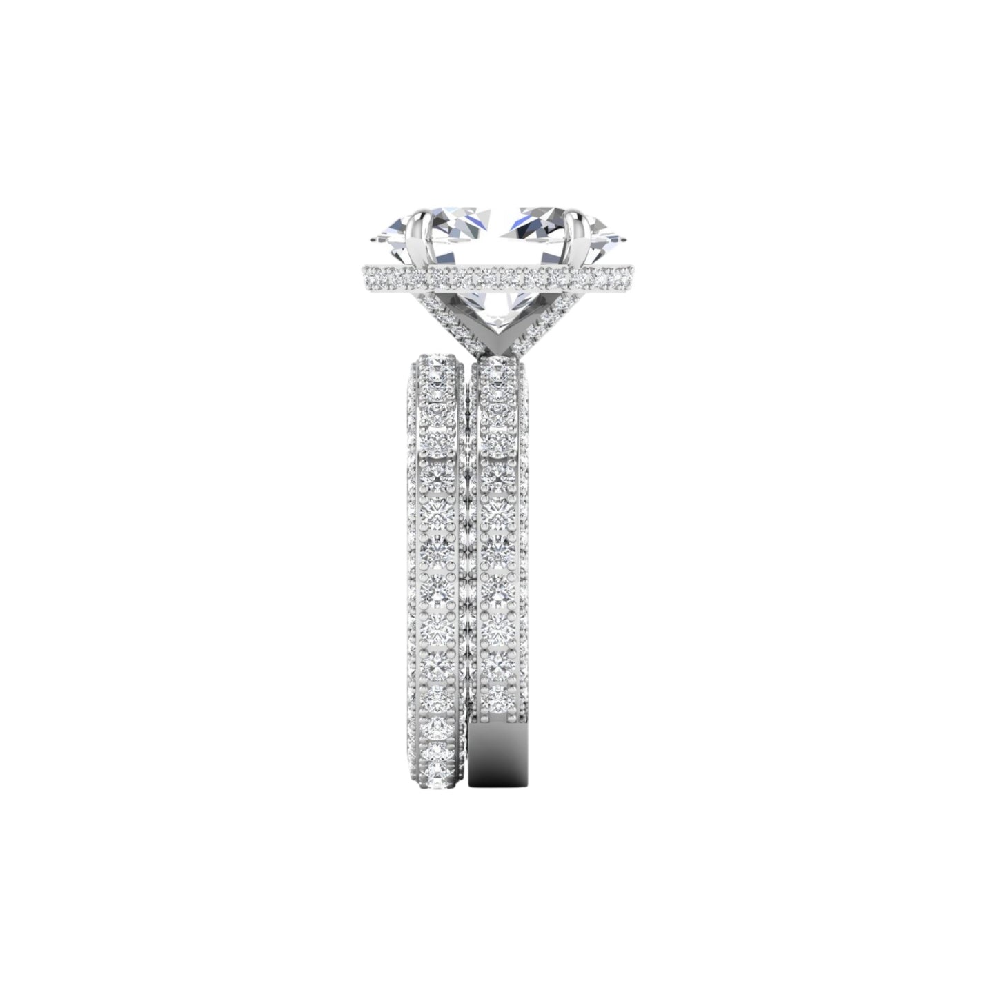 Amina Oval Cut Diamond Bride Set in 18KT Gold