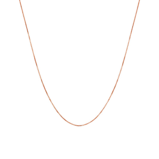 Rose gold chain on a white background