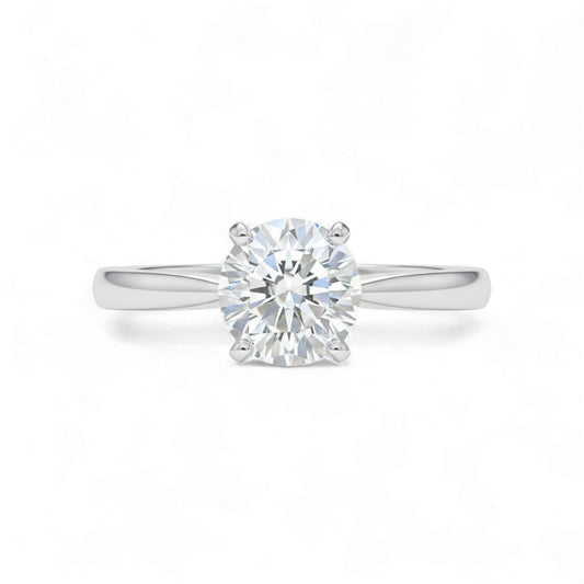 Classic Solitaire CZ Engagement Ring in 925 Sterling Silver