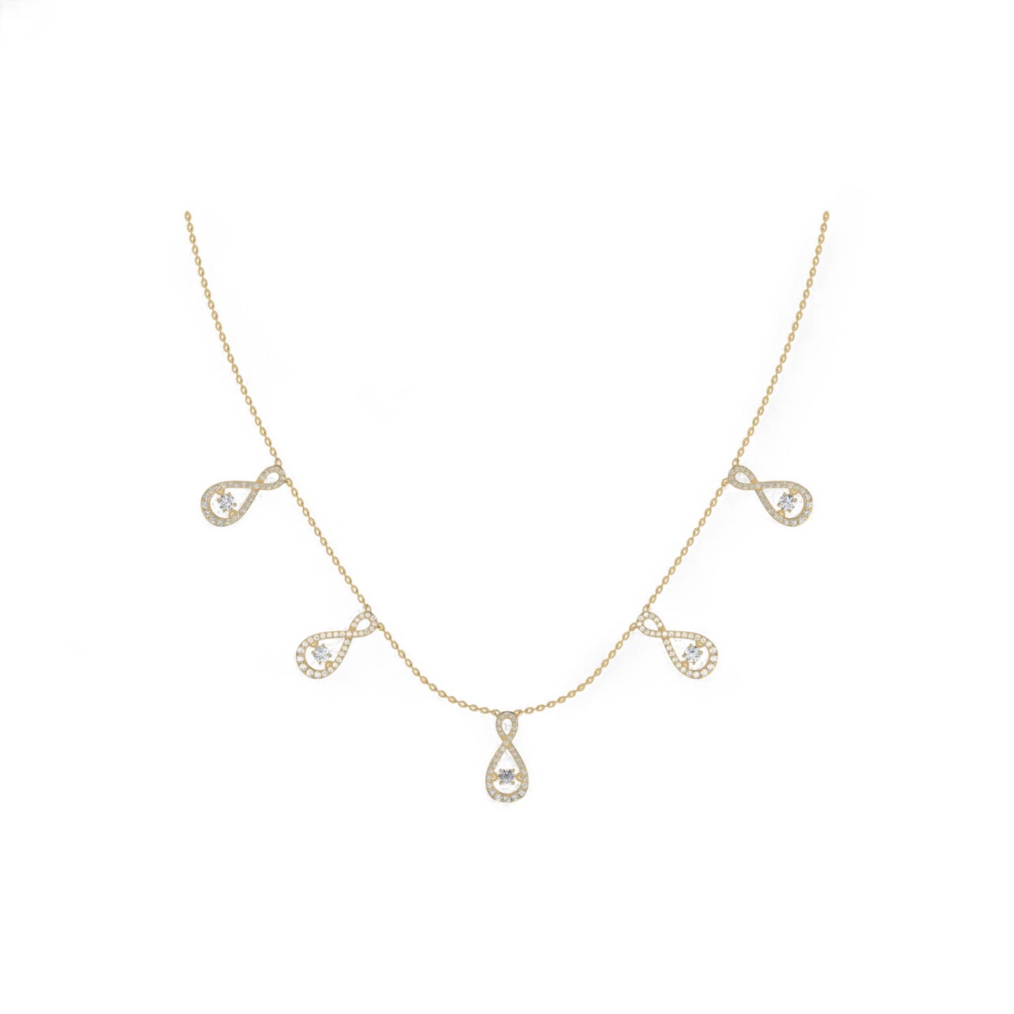 Five Charm Twinkle Infinie Diamond Necklace in 18KT Gold